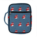 Christmas Snowy Penguin Pattern Print Front Pocket Bible Bag