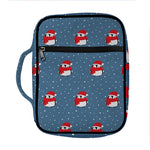 Christmas Snowy Penguin Pattern Print Front Pocket Bible Bag