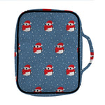 Christmas Snowy Penguin Pattern Print Front Pocket Bible Bag
