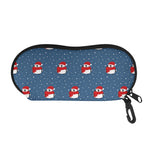 Christmas Snowy Penguin Pattern Print Glasses Case