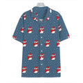 Christmas Snowy Penguin Pattern Print Hawaiian Shirt