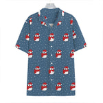 Christmas Snowy Penguin Pattern Print Hawaiian Shirt