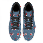 Christmas Snowy Penguin Pattern Print High Top Leather Sneakers