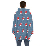 Christmas Snowy Penguin Pattern Print Hoodie Blanket