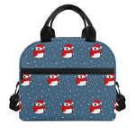 Christmas Snowy Penguin Pattern Print Insulated Lunch Bag