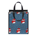 Christmas Snowy Penguin Pattern Print Insulated Lunch Tote