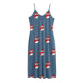 Christmas Snowy Penguin Pattern Print Jersey Midi Cami Dress