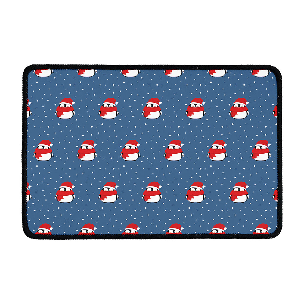 Christmas Snowy Penguin Pattern Print Kitchen Mat