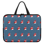 Christmas Snowy Penguin Pattern Print Laptop Sleeve With Handle