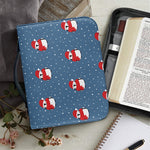 Christmas Snowy Penguin Pattern Print Leather Bible Cover