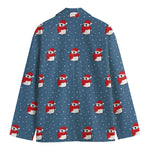 Christmas Snowy Penguin Pattern Print Men's Blazer