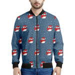 Christmas Snowy Penguin Pattern Print Men's Bomber Jacket