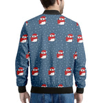 Christmas Snowy Penguin Pattern Print Men's Bomber Jacket