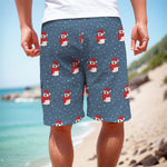 Christmas Snowy Penguin Pattern Print Men's Cargo Shorts