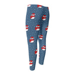 Christmas Snowy Penguin Pattern Print Men's Compression Pants