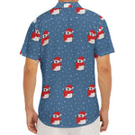 Christmas Snowy Penguin Pattern Print Men's Deep V-Neck Shirt