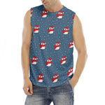 Christmas Snowy Penguin Pattern Print Men's Fitness Tank Top