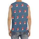 Christmas Snowy Penguin Pattern Print Men's Fitness Tank Top