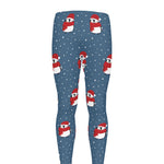 Christmas Snowy Penguin Pattern Print Men's leggings