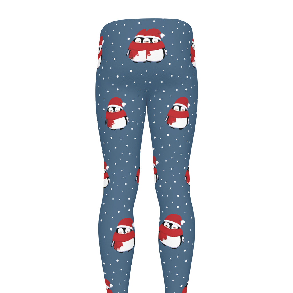 Christmas Snowy Penguin Pattern Print Men's leggings