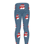 Christmas Snowy Penguin Pattern Print Men's leggings
