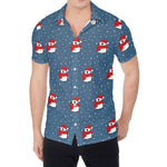 Christmas Snowy Penguin Pattern Print Men's Shirt