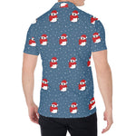 Christmas Snowy Penguin Pattern Print Men's Shirt