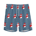 Christmas Snowy Penguin Pattern Print Men's Athletic Shorts