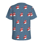 Christmas Snowy Penguin Pattern Print Men's Sports T-Shirt