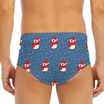 Christmas Snowy Penguin Pattern Print Men's Triangle Swim Briefs