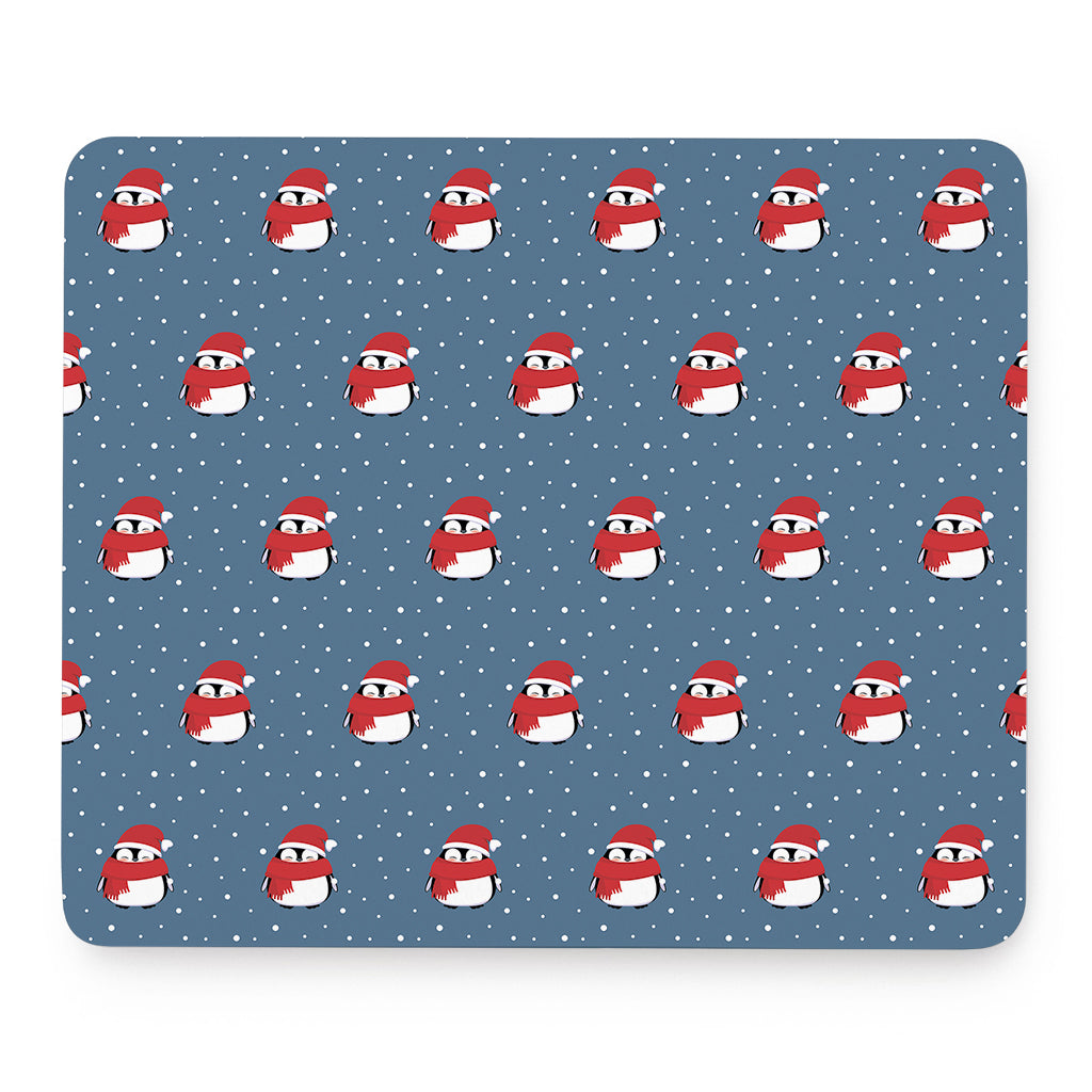 Christmas Snowy Penguin Pattern Print Mouse Pad