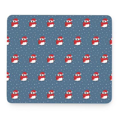Christmas Snowy Penguin Pattern Print Mouse Pad