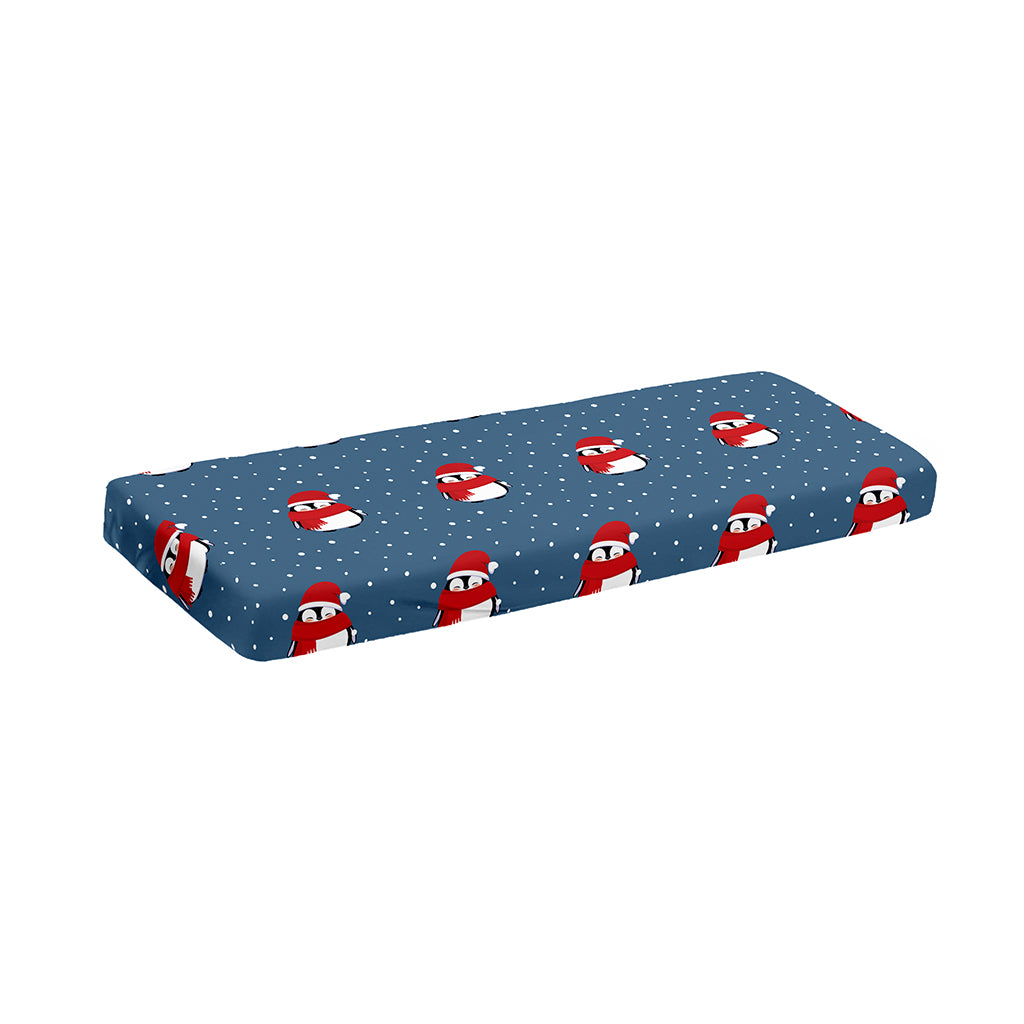Christmas Snowy Penguin Pattern Print Piano Keyboard Cover