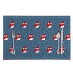Christmas Snowy Penguin Pattern Print Placemat