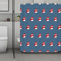 Christmas Snowy Penguin Pattern Print Polyester Shower Curtain