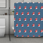Christmas Snowy Penguin Pattern Print Polyester Shower Curtain