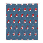 Christmas Snowy Penguin Pattern Print Polyester Shower Curtain