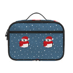 Christmas Snowy Penguin Pattern Print Portable Lunch Bag