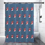 Christmas Snowy Penguin Pattern Print Premium Shower Curtain
