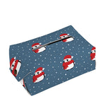 Christmas Snowy Penguin Pattern Print Rectangle Tissue Box Cover