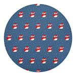 Christmas Snowy Penguin Pattern Print Round Blanket