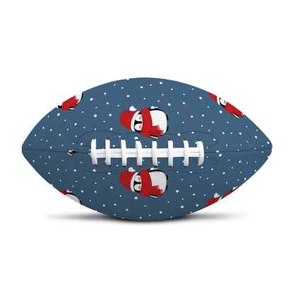 Christmas Snowy Penguin Pattern Print Rugby Ball