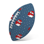 Christmas Snowy Penguin Pattern Print Rugby Ball