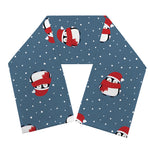 Christmas Snowy Penguin Pattern Print Scarf