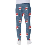 Christmas Snowy Penguin Pattern Print Scuba Joggers