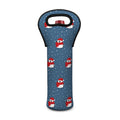 Christmas Snowy Penguin Pattern Print Single Neoprene Wine Tote