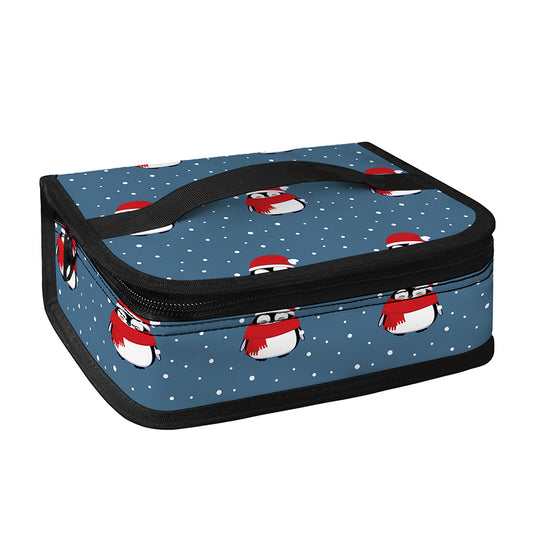 Christmas Snowy Penguin Pattern Print Small Lunch Bag