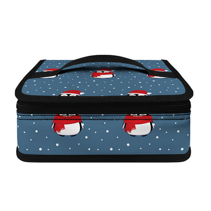 Christmas Snowy Penguin Pattern Print Small Lunch Bag