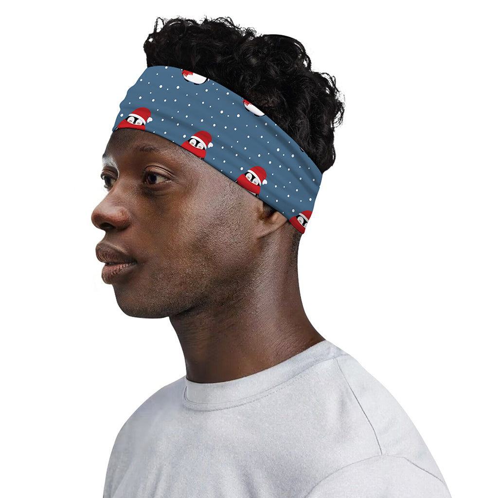 Christmas Snowy Penguin Pattern Print Sports Headband