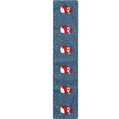 Christmas Snowy Penguin Pattern Print Table Runner